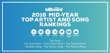 ビルボードジャパン 2016年上半期TOP ARTIST &amp; TOP SONG ランキング発表